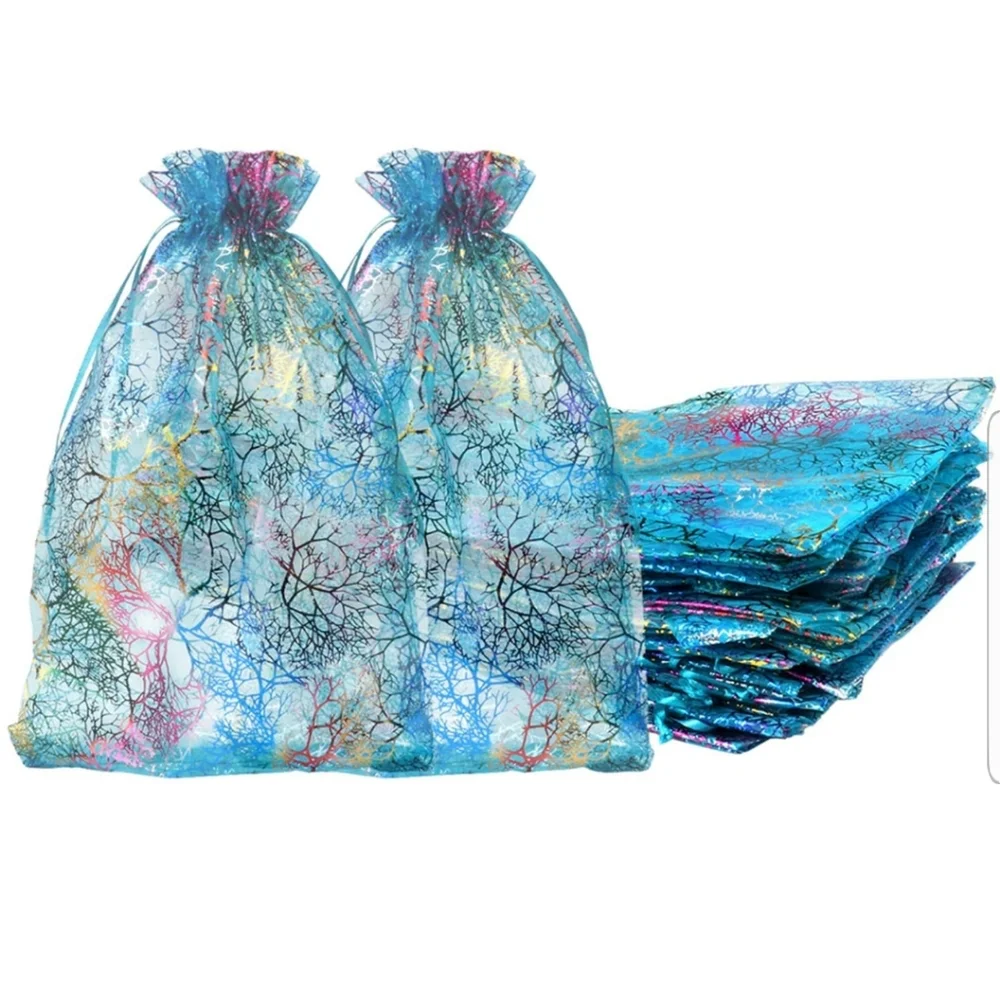 ✅️50 ct 8x12 inch Organza Satin Drawstring Bags